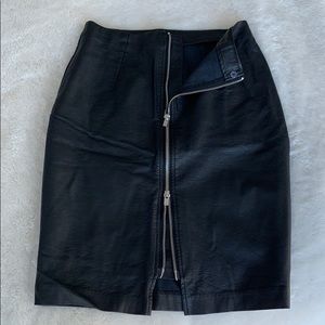 H&M Faux Leather Midi Skirt